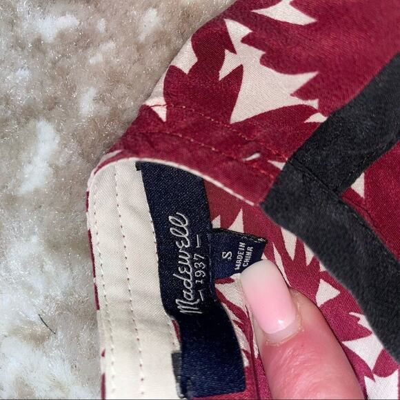 Madewell top/blouse 100% Silk Floral Canal Tank Pressed Flower Sz M Red/blue - Picture 8 of 10